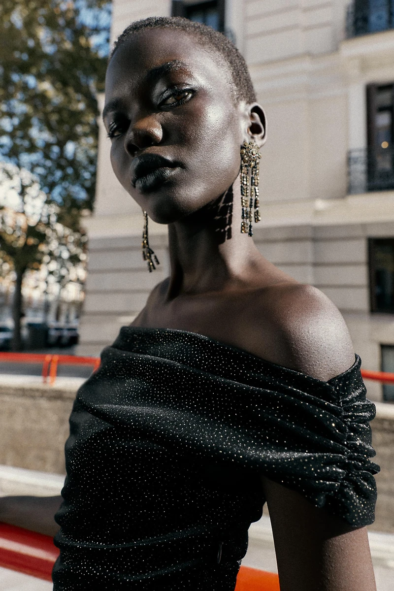 SPARKLY VELVET MINI DRESS