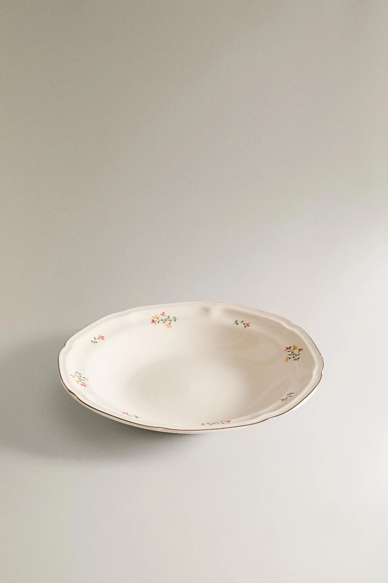 ASSIETTE CREUSE PORCELAINE FLORALE