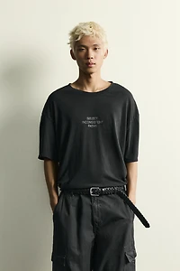 RELAXED FIT WASHED TEXT T-SHIRT