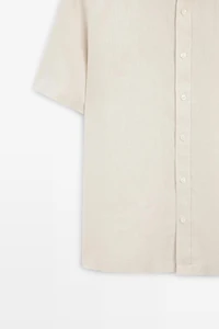 Regular fit 100% linen short sleeve shirt
