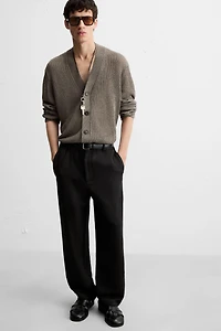 TEXTURED REGULAR FIT PANTS
