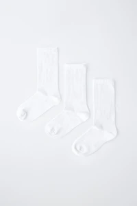 LOT DE TROIS PAIRES CHAUSSETTES HAUTES UNIES