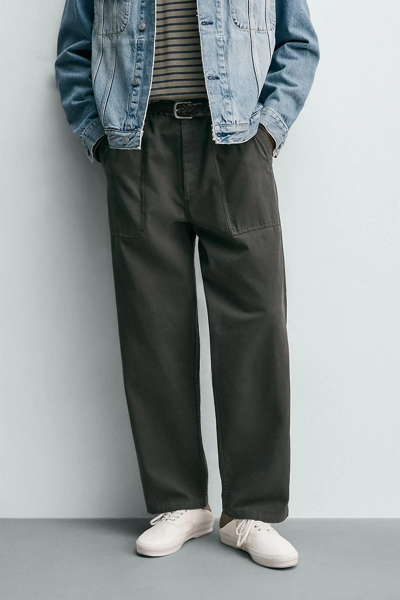 RELAXED FIT PANTS WITH BELT LOOPS