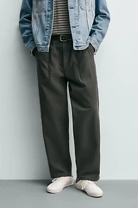 RELAXED FIT PANTS WITH BELT LOOPS