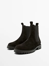 Knee-high split leather Chelsea boots