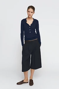 FINE KNIT WOOL POLO SHIRT
