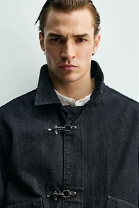 METALLIC FIREMAN CLASP DENIM JACKET