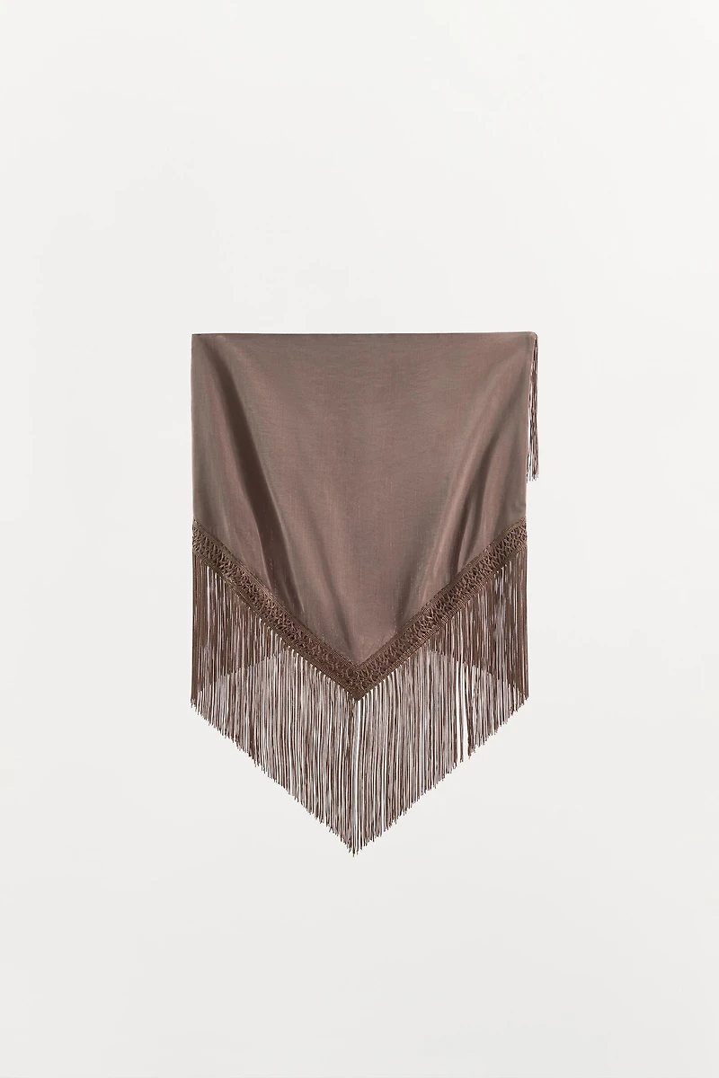 VISCOSE FRINGED SCARF