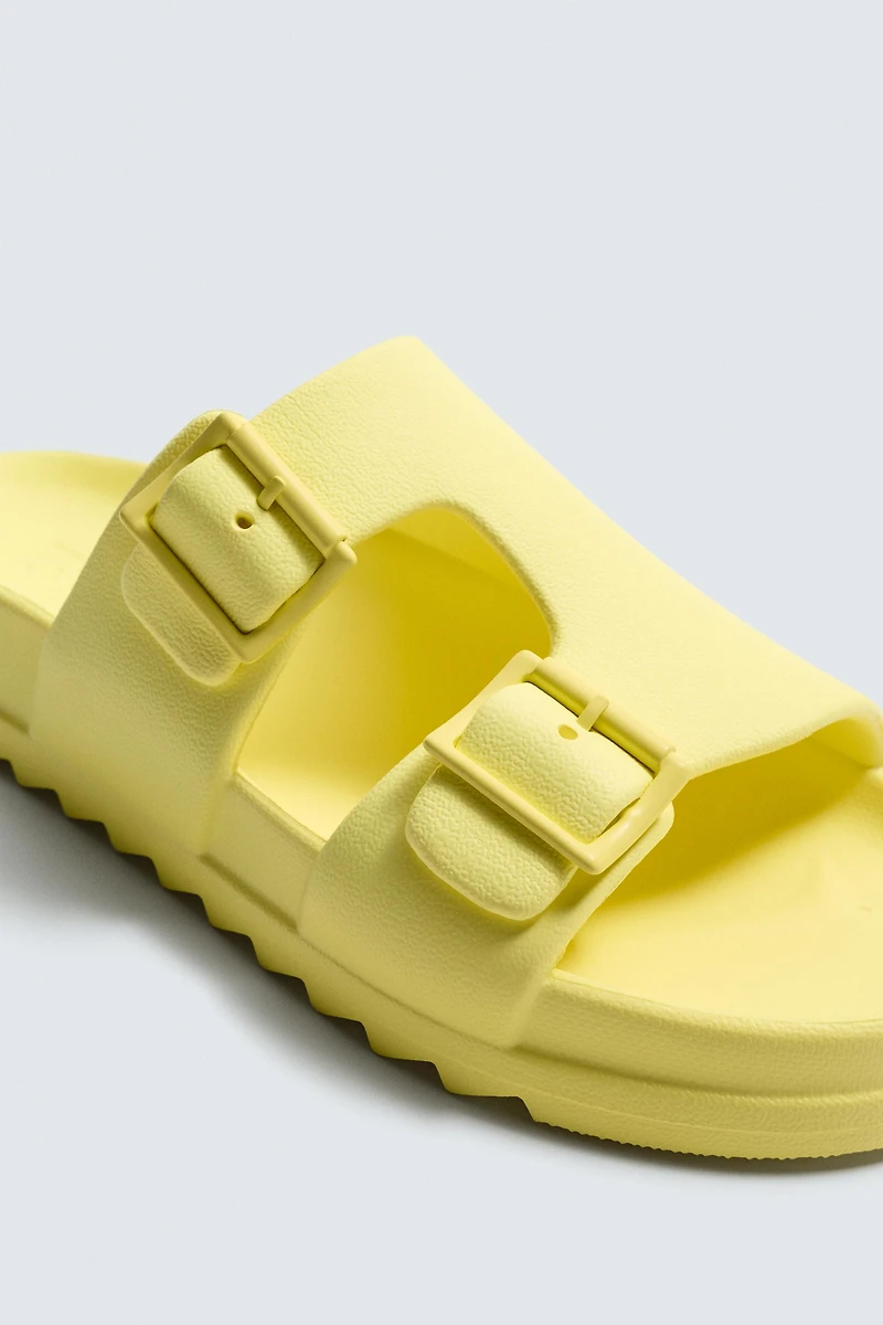 RUBBERIZED DOUBLE STRAP SANDALS