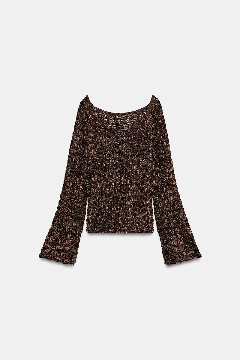 PULL EN MAILLE À ENCOLURE BATEAU