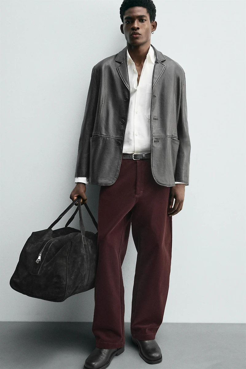 FLOCKED WIDE FIT PANTS