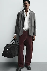 FLOCKED WIDE FIT PANTS