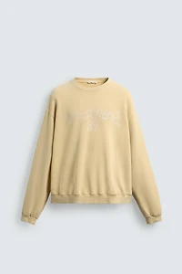 WASHED TEXT PRINT SWEATSHIRT