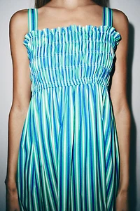 STRIPED MIDI DRESS