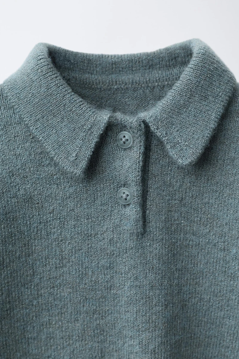 KNIT POLO SWEATER