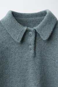 KNIT POLO SWEATER