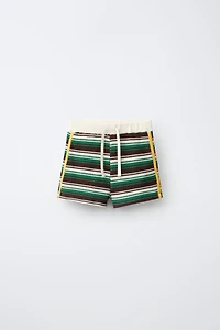 KNIT STRIPED SHORTS