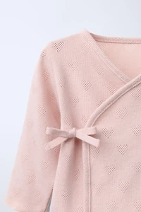 POINTELLE HEART LAYETTE SET AND BAG