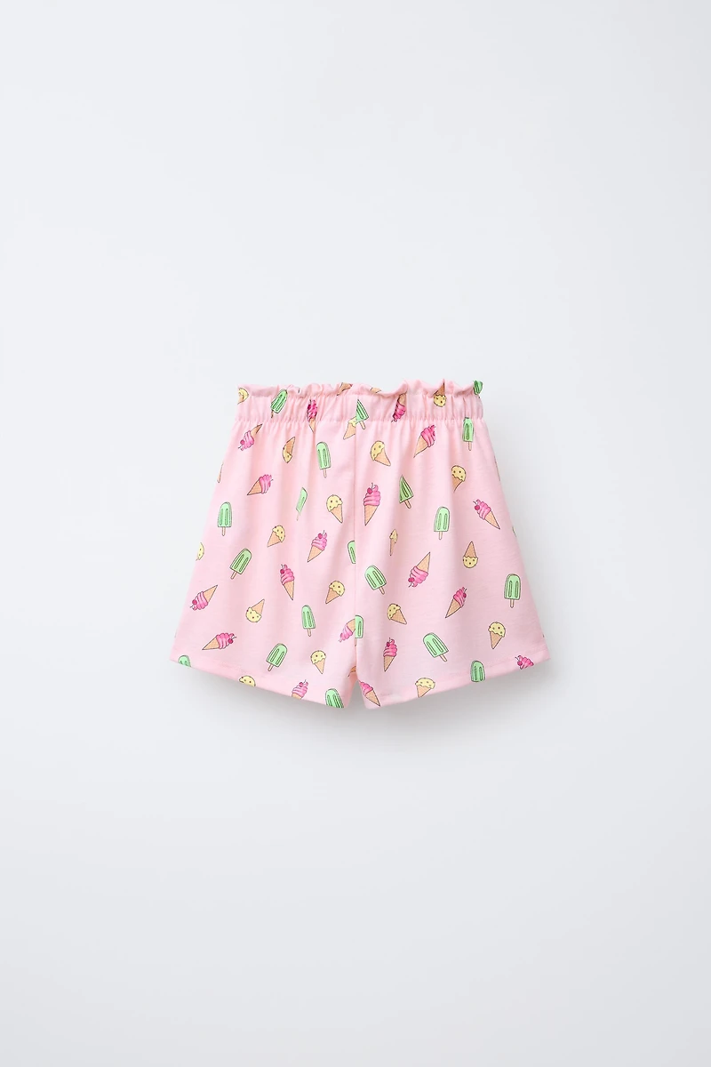6 YEARS/ ICE CREAM T-SHIRT AND BERMUDA PAJAMAS
