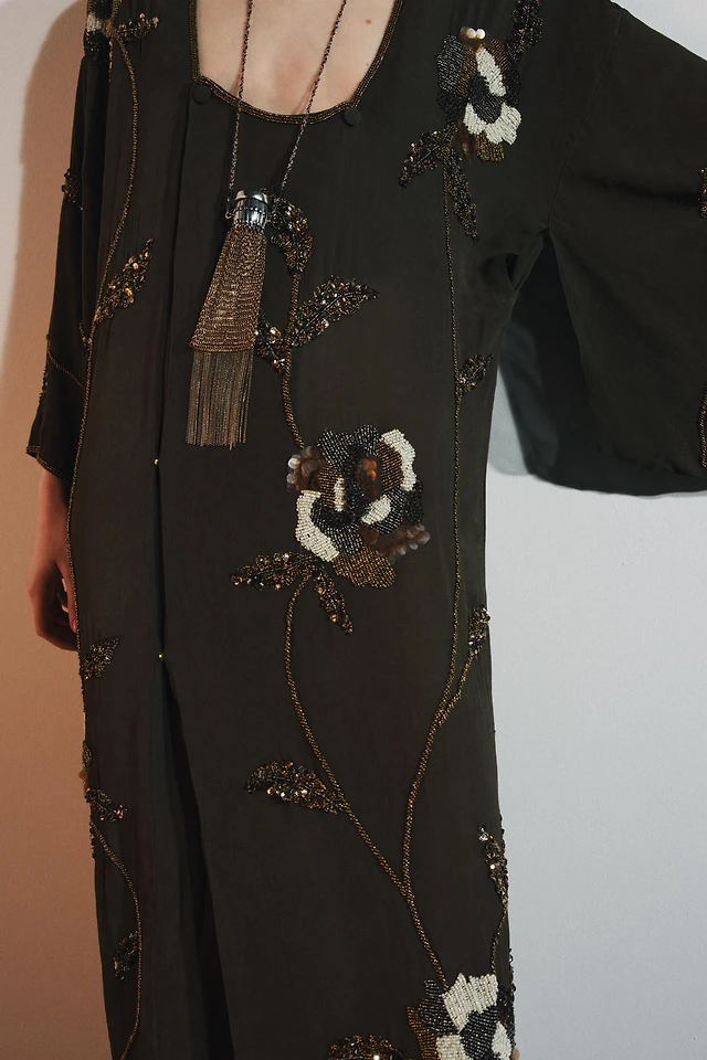 Zara LIMITED EDITION JACQUARD EMBROIDERED DRESS WITH BEADING | Place  Rosemre