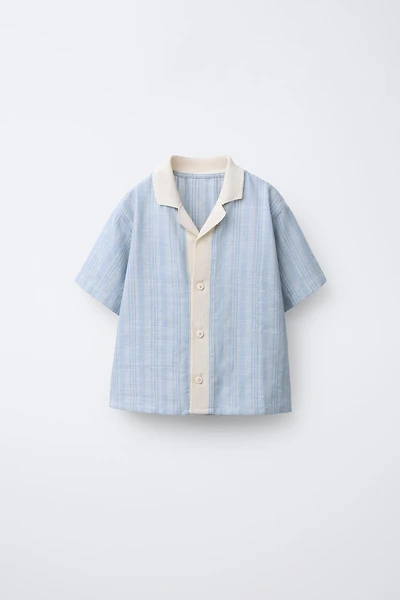 STRIPED SHIRT WITH COTTON AND LINEN