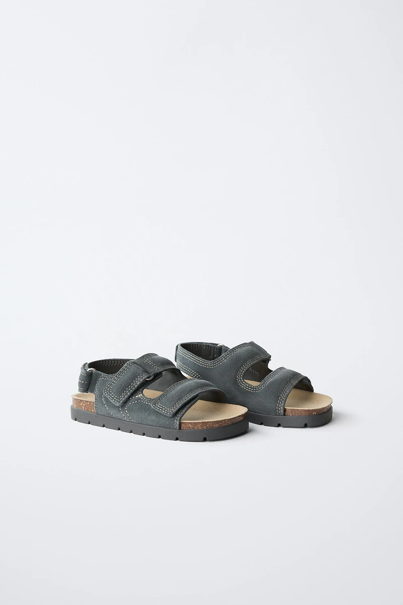 DOUBLE STRAP LEATHER SANDALS