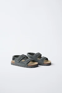 DOUBLE STRAP LEATHER SANDALS