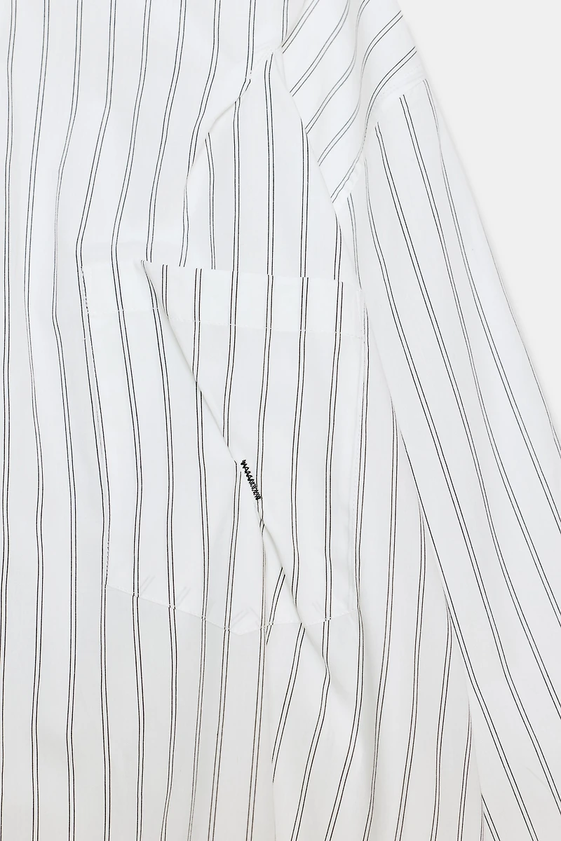 CHEMISE OVERSIZE EN POPELINE AVEC SURPIQÛRES