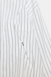 CHEMISE OVERSIZE EN POPELINE AVEC SURPIQÛRES