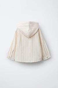 TEXTURED STRIPED HOODIE SHIRT