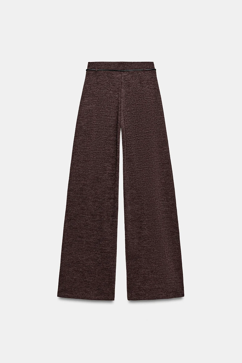 PANTALON PIQUÉ AVEC CEINTURE