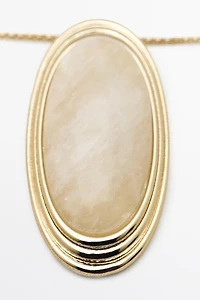 Oval Quartz Pendant Necklace