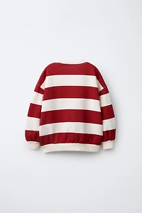 STRIPED EMBROIDERED SWEATSHIRT
