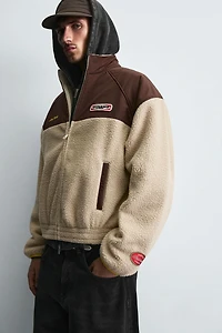 CONTRASTING FLEECE COMBINED JACKET