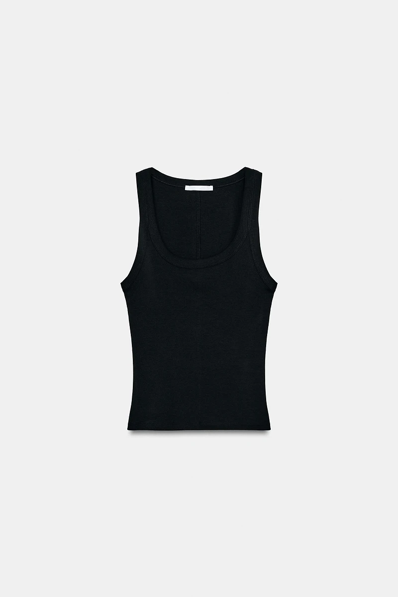 RIBBED SLEEVELESS TOP
