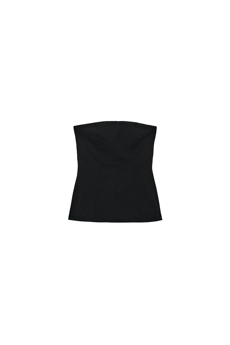 STRAWLESS STRETCH TOP WITH VENTS