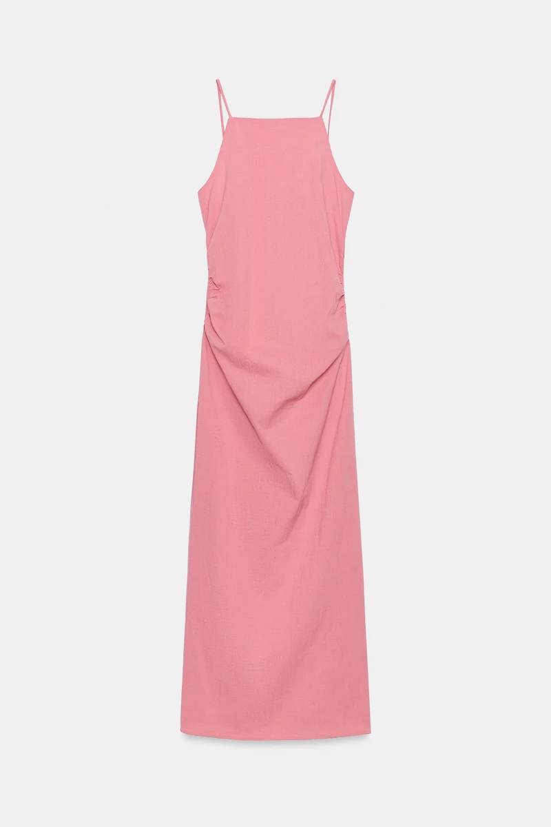 DRAPED TUBE MIDI DRESS