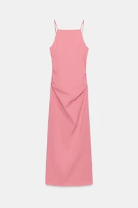 DRAPED TUBE MIDI DRESS