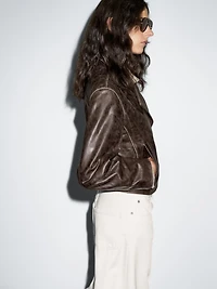 Nappa leather biker jacket