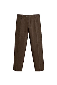 100% LINEN REGULAR FIT SUIT PANTS