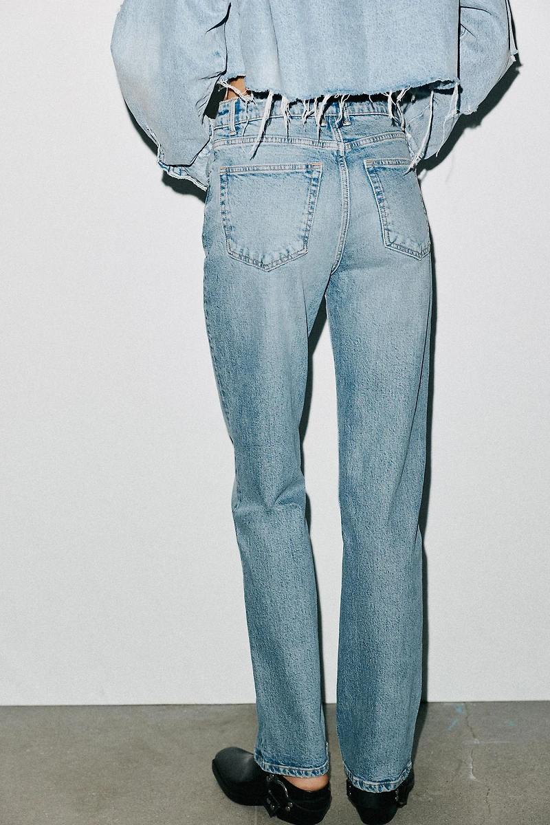 TRF STRAIGHT LEG JEANS WITH A HIGH WAIST