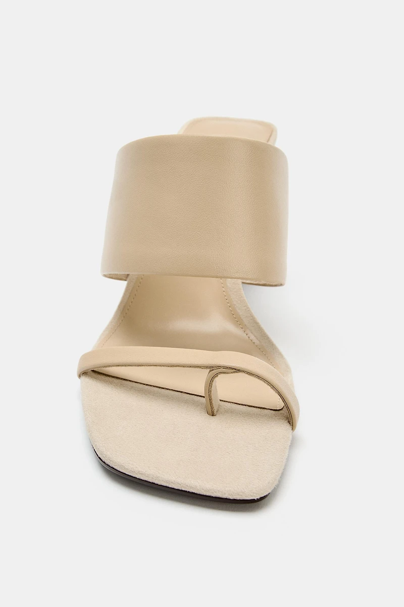 LEATHER HEELED MULES