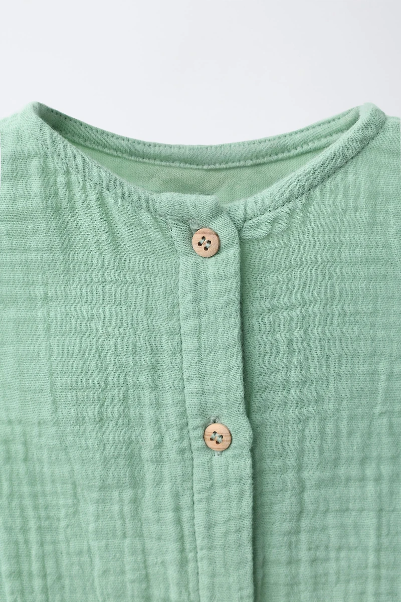TEXTURED OVERALLS WITH LABEL