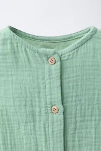 TEXTURED OVERALLS WITH LABEL