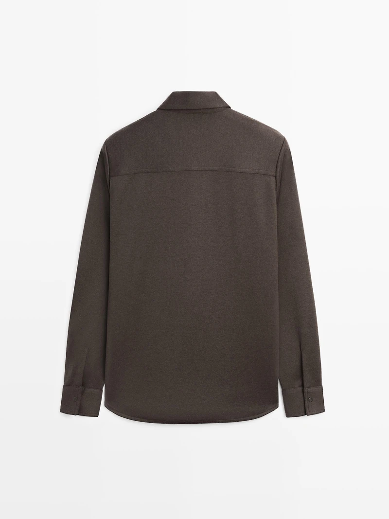 Snap-button overshirt with pocket detail