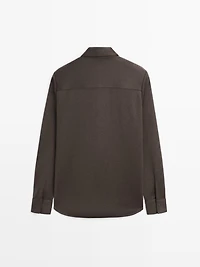 Snap-button overshirt with pocket detail