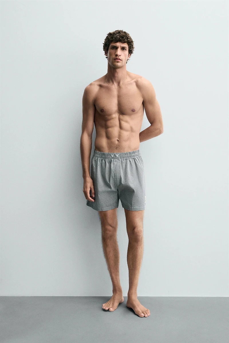 CHECK POPLIN BOXERS HARRY LAMBERT FOR ZARA X DISNEY