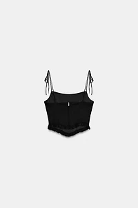 POPLIN CORSET CROP TOP