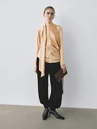 Blouse fluide avec nœud satinée - STUDIO