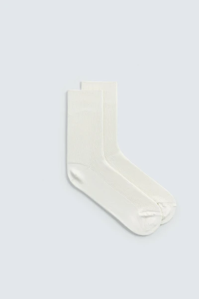 CHAUSSETTES CÔTELÉES EN MÉLANGE DE COTON